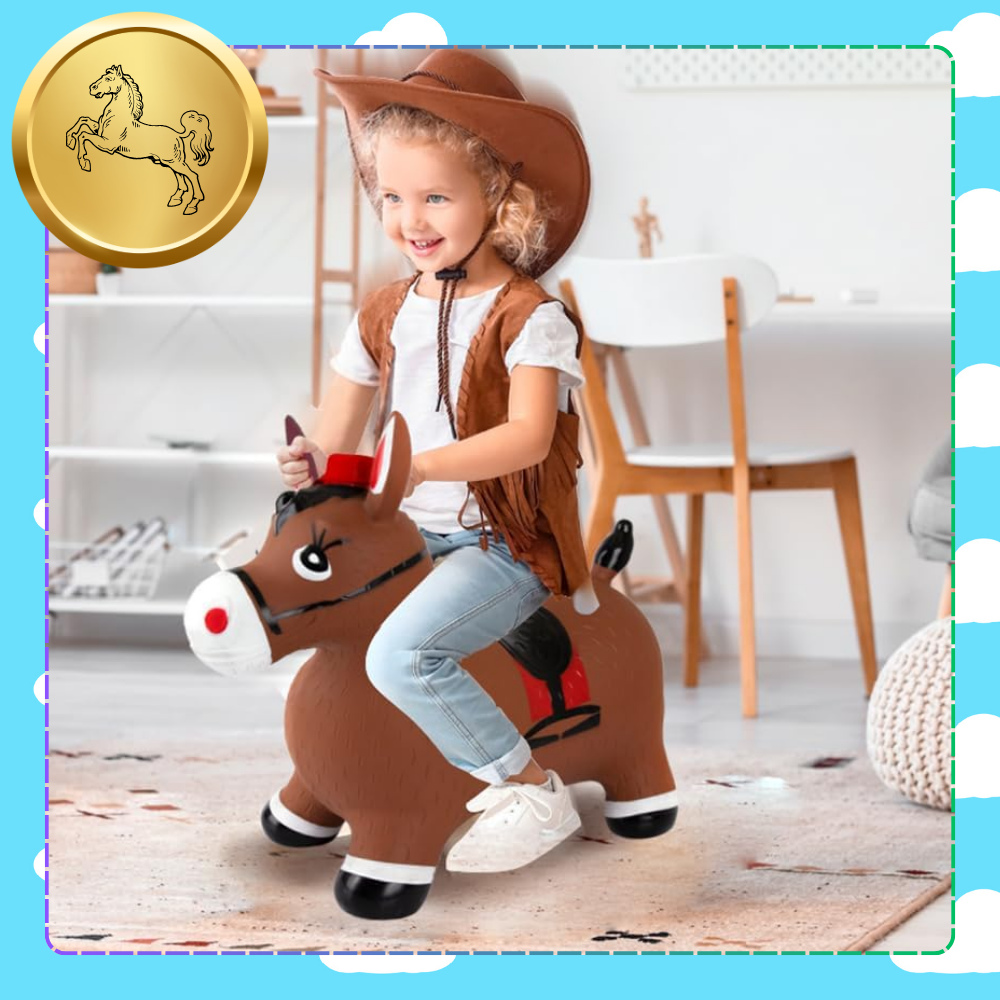 Детская резиновая надувная игрушка прыгун \"Ослик\" (c насосом) | Kids...