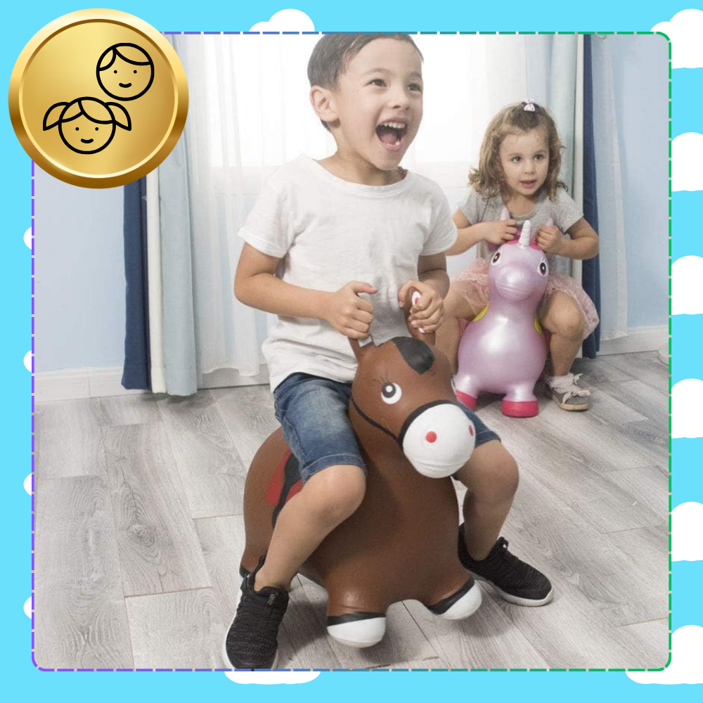 Детская резиновая надувная игрушка прыгун \"Ослик\" (c насосом) | Kids...