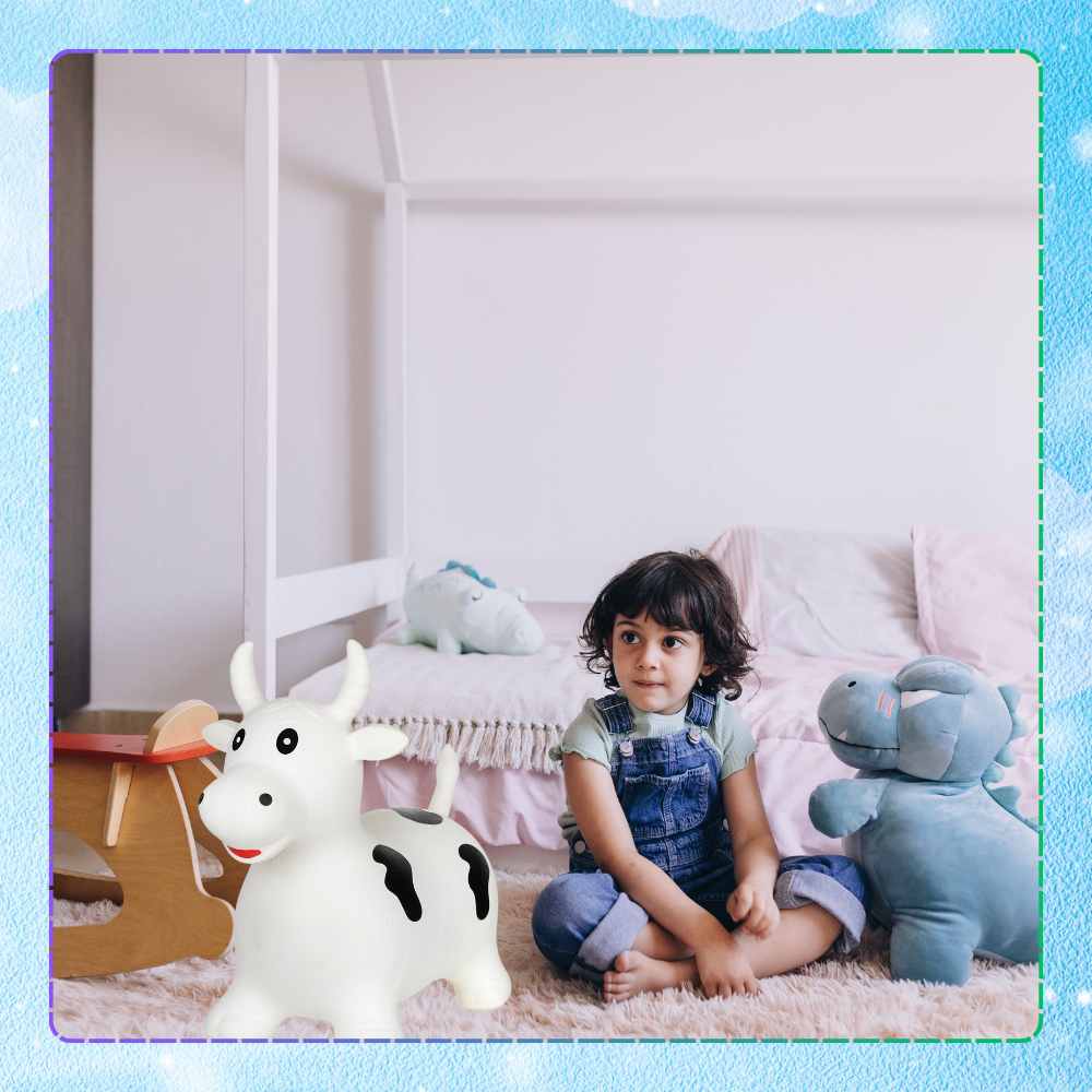 Kids Rubber Bouncing Jumping Inflatable Toy Cow (with a pump)