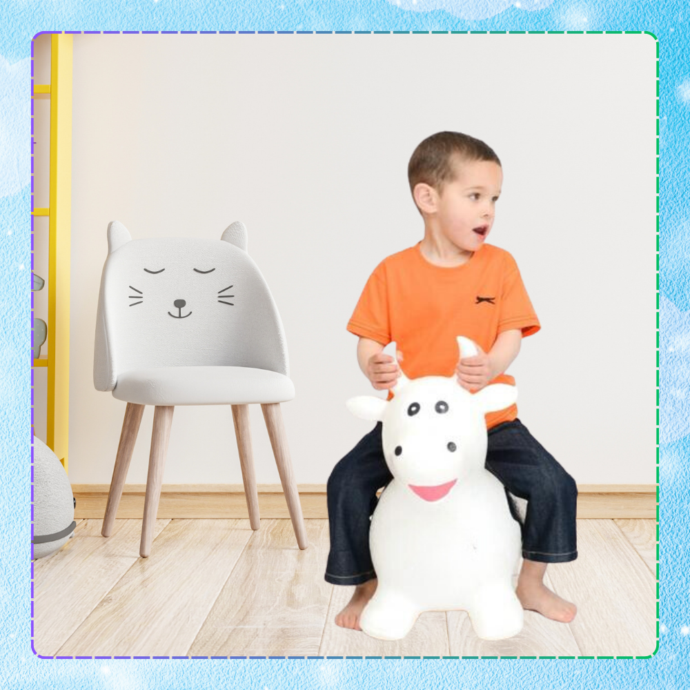 Kids Rubber Bouncing Jumping Inflatable Toy Cow (with a pump)