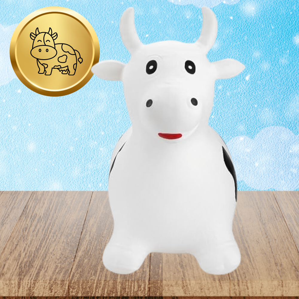 Kids Rubber Bouncing Jumping Inflatable Toy Cow (with a pump)