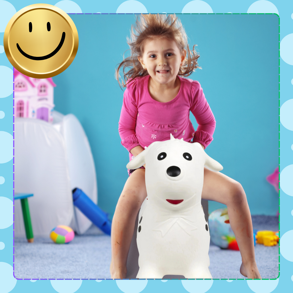 Kids Rubber Bouncing Jumping Inflatable Toy Dog (with a pump)