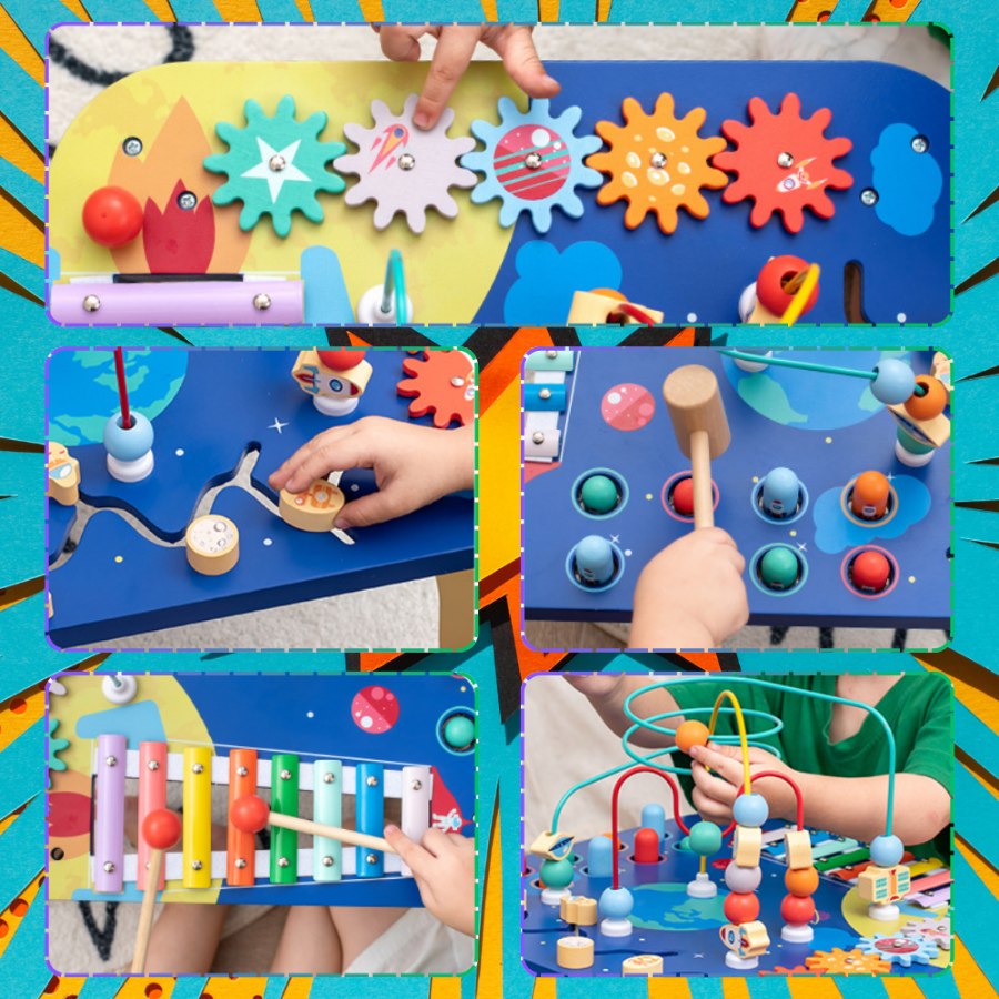 Musical Interactive Wooden Sensory Table Board for Kids