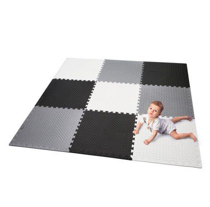 Bērnu Istabas Spēļu Grīdas Puzle Paklājs Putu Paklājiņš, 4 gab., Melns | Kids EVA Foam Floor Puzzle Mat