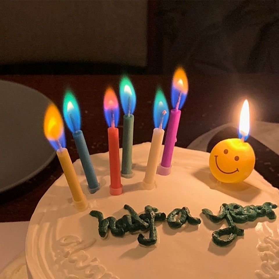 Holiday candles for the cake \"Colorful flames\", 6 cm x 6 pcs.