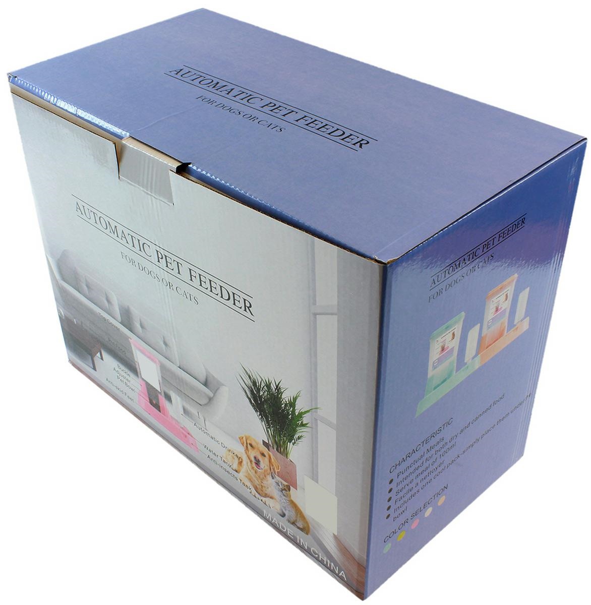2-in-1 Automatic Food and Water Dispenser, Grey-Beige