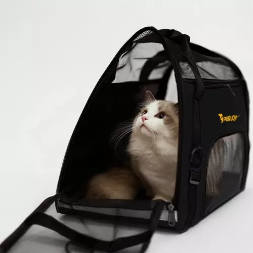 Suņu, kaķu, dzīvnieku pārnesāšanas transportēšanas soma, Melns | Cat Dog Carrier Bag