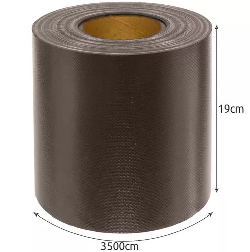 Lente (lamiles) pītajiem un paneļu žogiem, Privātuma ekrāns balkonam un terasei - 19cm x 35m, Brūns | PVC Privacy...