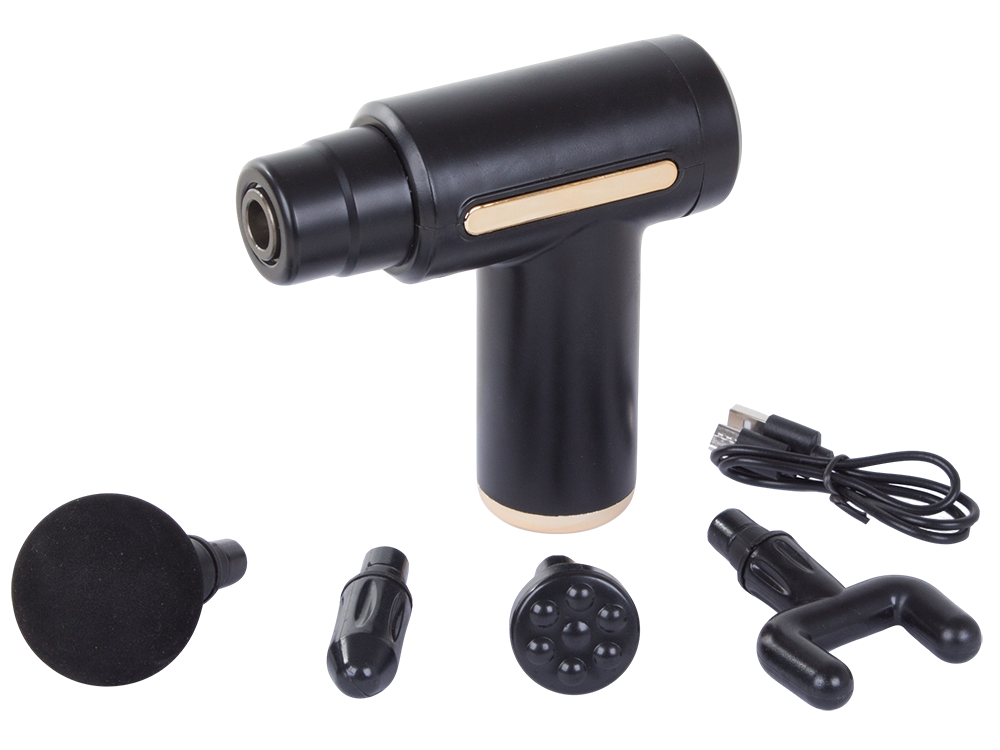Relaxing Muscle Massager Gun with 4 Nozzles Wireless Massage Device, Black