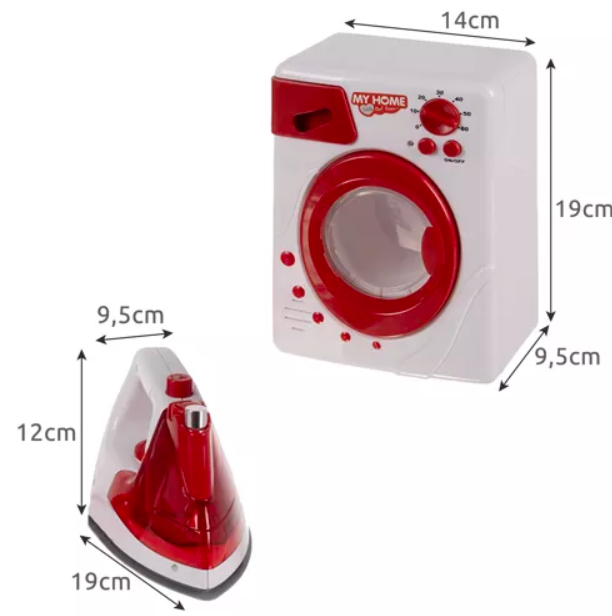 Kruzzel 00022570 Kids Home Appliance Set 3-in-1, White/Red