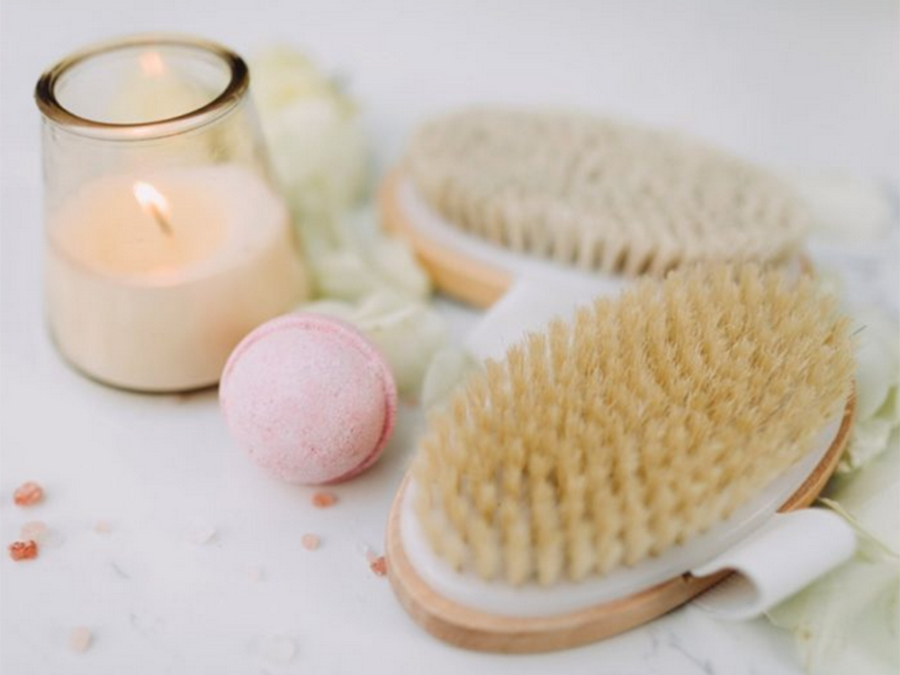 Natural Bristle Body Massage Brush for Dry and Wet Use