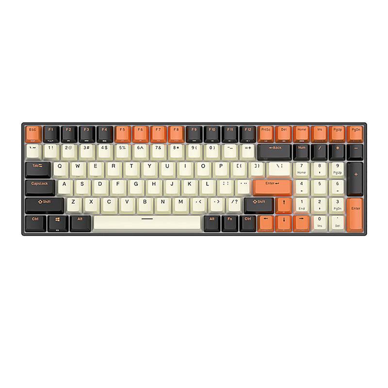 Mehāniskā tastatūra Royal Kludge RK100 RGB, brūns slēdzis (melns-oranža) | Mechanical keyboard brown switch