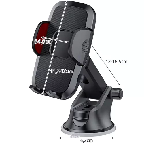 Automātiskais automašīnas turētājs Gravity Car Mount, 4-7 collas, melns | Automatic Car Holder Gravity Car Mount