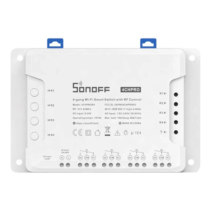 Sonoff 4 kanālu viedais Wi-Fi slēdzis ar RF vadību