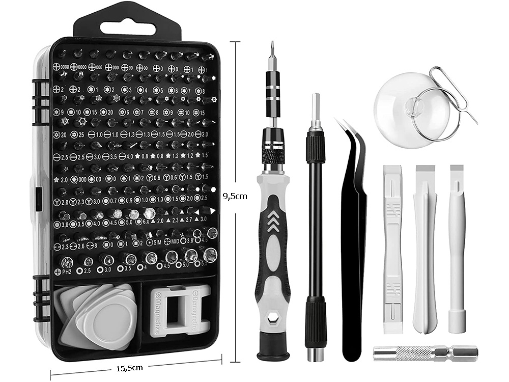 Instrumentu skrūvgriežu komplekts telefonu, planšetdatoru, pulksteņu utt. remontam, 115 gab. | Screwdriver Set for... (1)