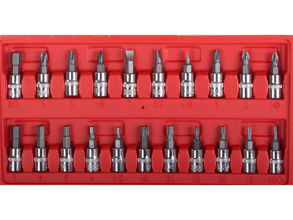 Mājas Darba Garāžas Instrumentu Atslēgu Uzgaļu Muciņu Komplekts (TORX, HEX), 46 gab. | Household Tool Set (0)