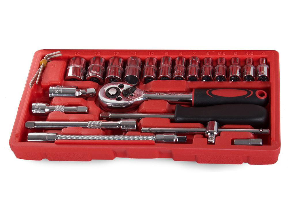 Mājas Darba Garāžas Instrumentu Atslēgu Uzgaļu Muciņu Komplekts (TORX, HEX), 46 gab. | Household Tool Set (2)