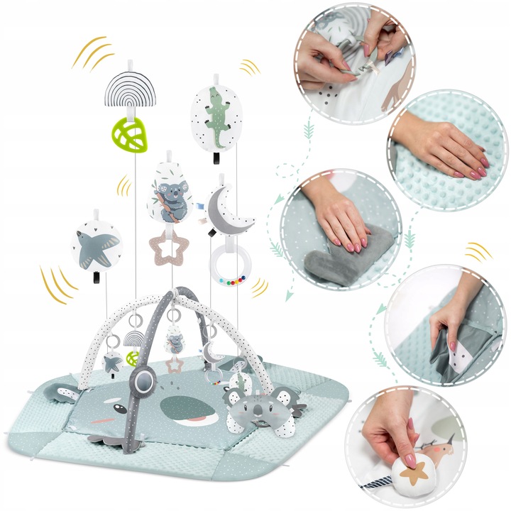 Bērnu Interaktīvs Izglītojošs Paklājs 136x136cm Koala Nukido | Kids Interactive Educational Mat (5)