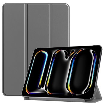 Apple iPad Pro 11'' (2024) (A2837 A2925) PU Leather Protective Tri-fold Book Case Cover, Gray | Planšetes Vāciņš...
