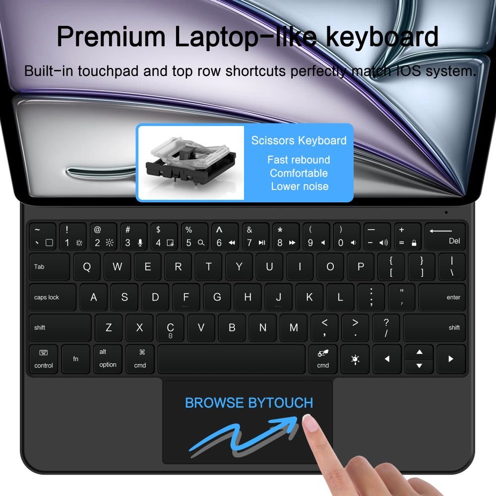 Apple iPad Pro 12.9 (2020 2021 2022) Tech-Protect SC Magnetic Case Cover with Bluetooth Keyboard, Black | Vāks Apvalks... (1)