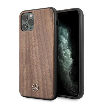 Mercedes MEHCN65VWOLB iPhone 11 Pro Max hard case brown Wood Line Walnut