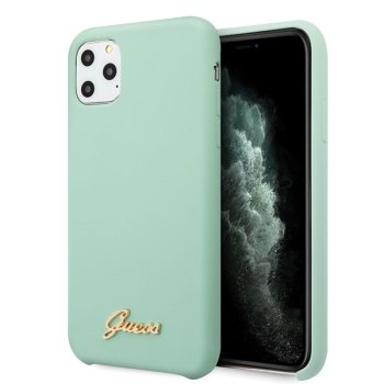 Apple iPhone 11 Pro Max 6.5'' Guess Silicone Vintage Gold Logo Case Cover (GUHCN65LSLMGG), Green | Telefona Maciņš...