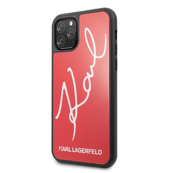 Apple iPhone 11 Pro Max 6.5" Karl Lagerfeld Signature Glitter Case Cover (KLHCN65DLKSRE), Red | Telefona Maciņš Vāks... (0)