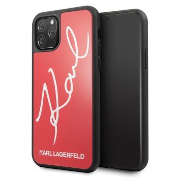 Apple iPhone 11 Pro Max 6.5" Karl Lagerfeld Signature Glitter Case Cover (KLHCN65DLKSRE), Red | Telefona Maciņš Vāks...