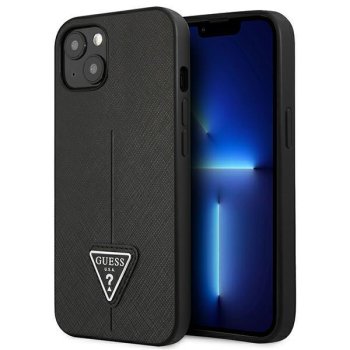 Apple iPhone 13 Mini 5,4" Guess Saffiano Triangle Logo Case Cover, Black | Telefona Maciņš Vāks Apvalks Bampers
