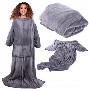 Džemperis-sega, pleds ar piedurknēm un kabatu, silts halāts | Oversized Warm Sweatshirt Blanket for Men and Women