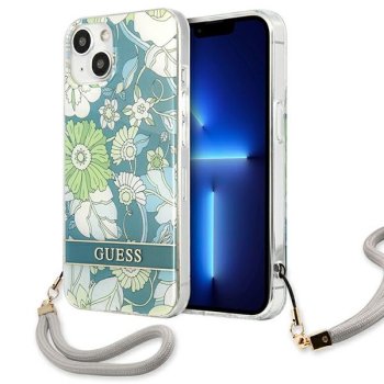Apple iPhone 13 mini 5.4'' Guess Flower Strap Case Cover (GUHCP13SHFLSN), Green | Telefona Maciņš Vāks Apvalks...