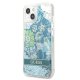 Guess iPhone 13 mini vāciņš Flower Liquid Glitter Zaļš