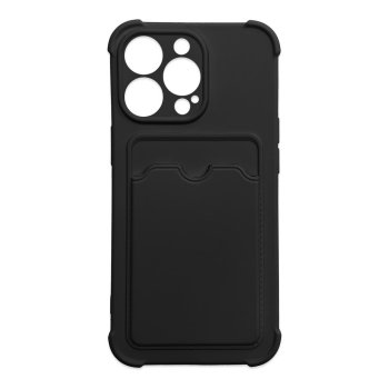 Apple iPhone 13 mini 5.4'' Silicone Wallet Card Case, Black | Silikona Vāciņš Maciņš Apvalks Bampers