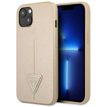 Apple iPhone 13 Mini 5,4" Guess Saffiano Triangle Logo Case Cover, Beige | Telefona Maciņš Vāks Apvalks Bampers