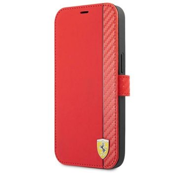 Ferrari iPhone 13 mini atlokāms maciņš On Track Carbon Stripe, sarkans