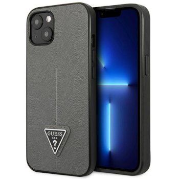 Apple iPhone 13 Mini 5,4" Guess Saffiano Triangle Logo Case Cover, Silver | Telefona Maciņš Vāks Apvalks Bampers