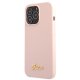 Apple iPhone 13 Pro Max 6.7\'\' Guess Silicone Script Gold Logo Case Cover (GUHCP13XLSLMGLP), Pink | Telefona Maciņš...