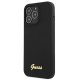 Guess iPhone 13 Pro Max vāciņš Silicone Script Gold Logo Melns