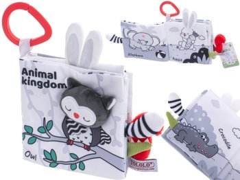 Bērnu Mīksta Auduma Maņu Sensora Pieskāriena Grāmata ar Dzīvnieku Astēm, Pūce | Kids Baby Soft Fabric Sensory Book