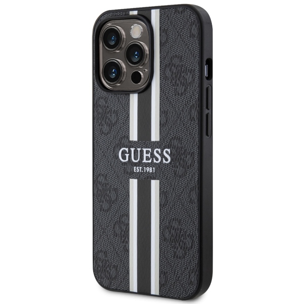 Apple iPhone 13 Pro Max 6.7'' Guess 4G Printed Stripes MagSafe Case Cover (GUHMP13XP4RPSK), Black | Telefona Maciņš... (0)