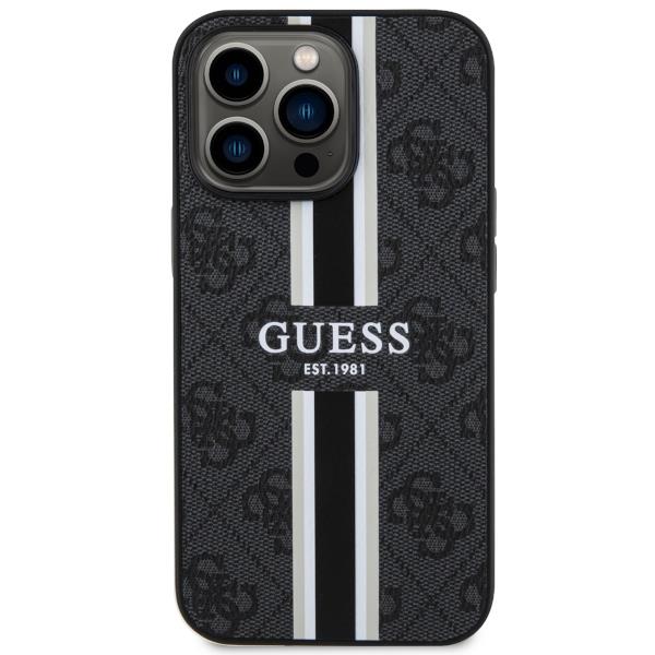 Apple iPhone 13 Pro Max 6.7'' Guess 4G Printed Stripes MagSafe Case Cover (GUHMP13XP4RPSK), Black | Telefona Maciņš... (1)