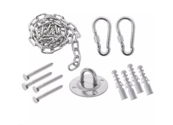 Montāžas Stiprinājumu Komplekts Šūpuļkrēsliem Dārza Šūpolēm (ķede, karabīni, skrūves) | Mount Kit for Hanging Hammock Chair Swing