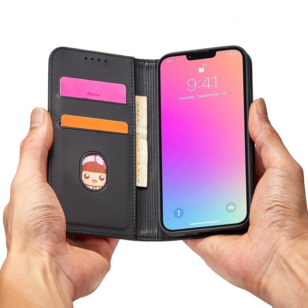 Apple iPhone 13 Pro 6.1'' Magnet Card Pouch Wallet Book Case Cover, Black | Telefona Vāciņš Maciņš Apvalks... (0)