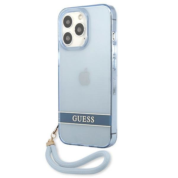 Apple iPhone 13 Pro 6.1" Guess Translucent Strap Case Cover, Blue | Telefona Maciņš Vāks Apvalks Bampers (6)