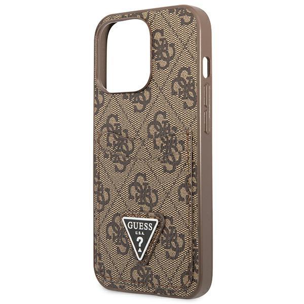Guess 4G Triangle Logo Cardslot vāciņš iPhone 13 / 13 Pro - Brūns (2)