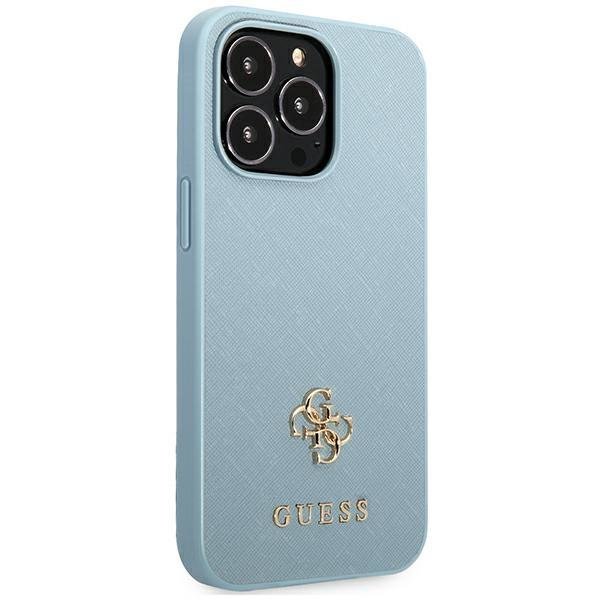 Apple iPhone 13 Pro 6.1" Guess Saffiano 4G Small Metal Logo Case Cover, Blue | Telefona Maciņš Vāks Apvalks Bampers (4)