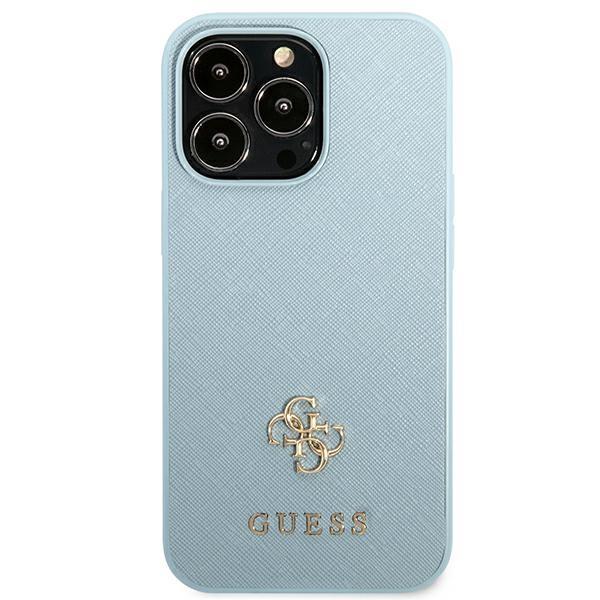 Apple iPhone 13 Pro 6.1" Guess Saffiano 4G Small Metal Logo Case Cover, Blue | Telefona Maciņš Vāks Apvalks Bampers (5)