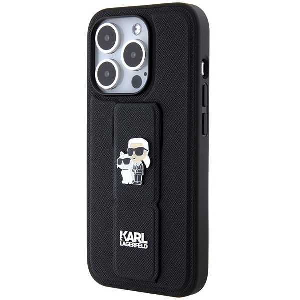 Apple iPhone 13 Pro 6.1'' Karl Lagerfeld Gripstand Saffiano Karl & Choupette Pins Cover Case, Black | Telefona... (0)