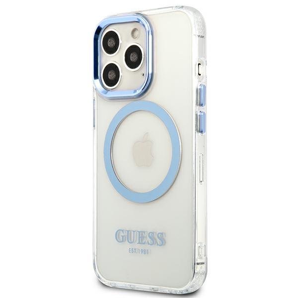 Apple iPhone 13 Pro 6.1'' Guess Metal Outline Magsafe Case Cover, Blue | Telefona Maciņš Vāks Apvalks Bampers (0)