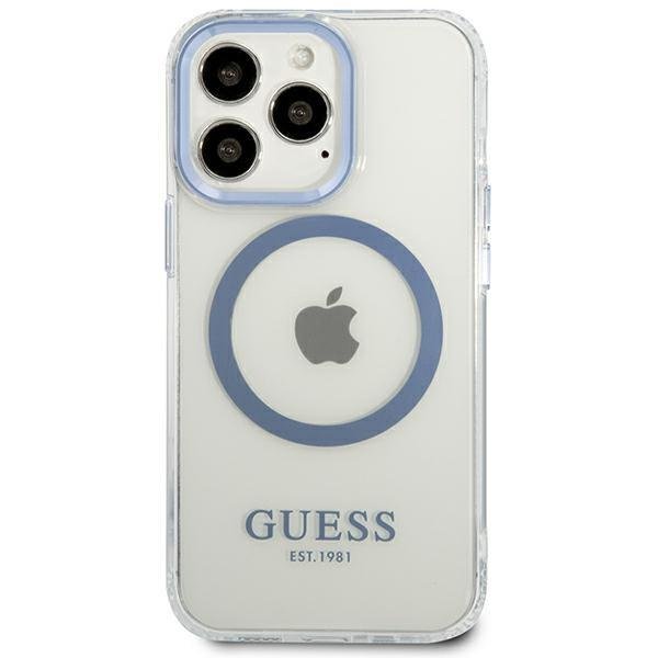 Apple iPhone 13 Pro 6.1'' Guess Metal Outline Magsafe Case Cover, Blue | Telefona Maciņš Vāks Apvalks Bampers (1)